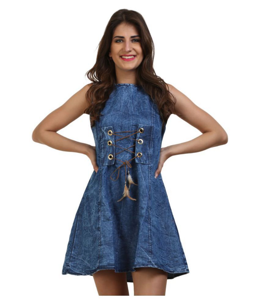 Buy Denim one piece dress Online @ ₹415 from ShopClues