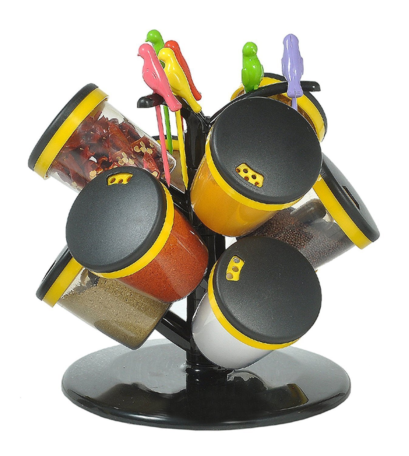 Buy Kartik Plastic Revolving Spice Rack Set of 9 Jar Set Assorted