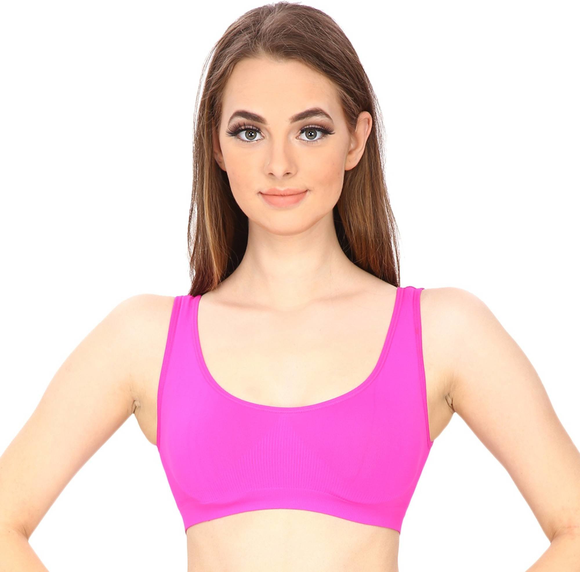 Buy Hothy Womens Non Padded Sports Bra Cyanpink Green Pack Of 3 Online ₹399 From Shopclues 8080