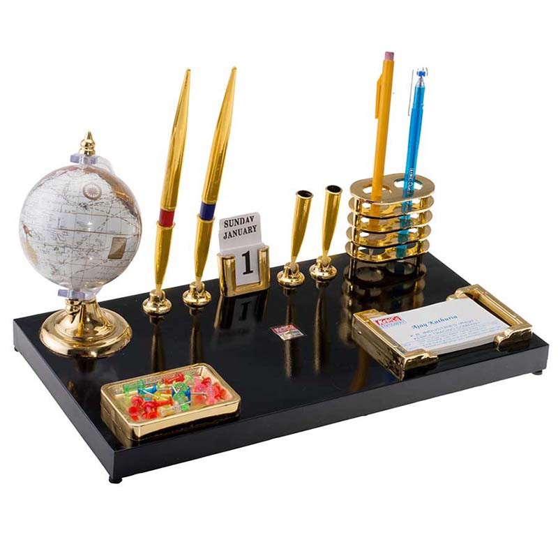 Buy kebica 4 Socket Pen Stand With Globe Compartment Desk Organizer