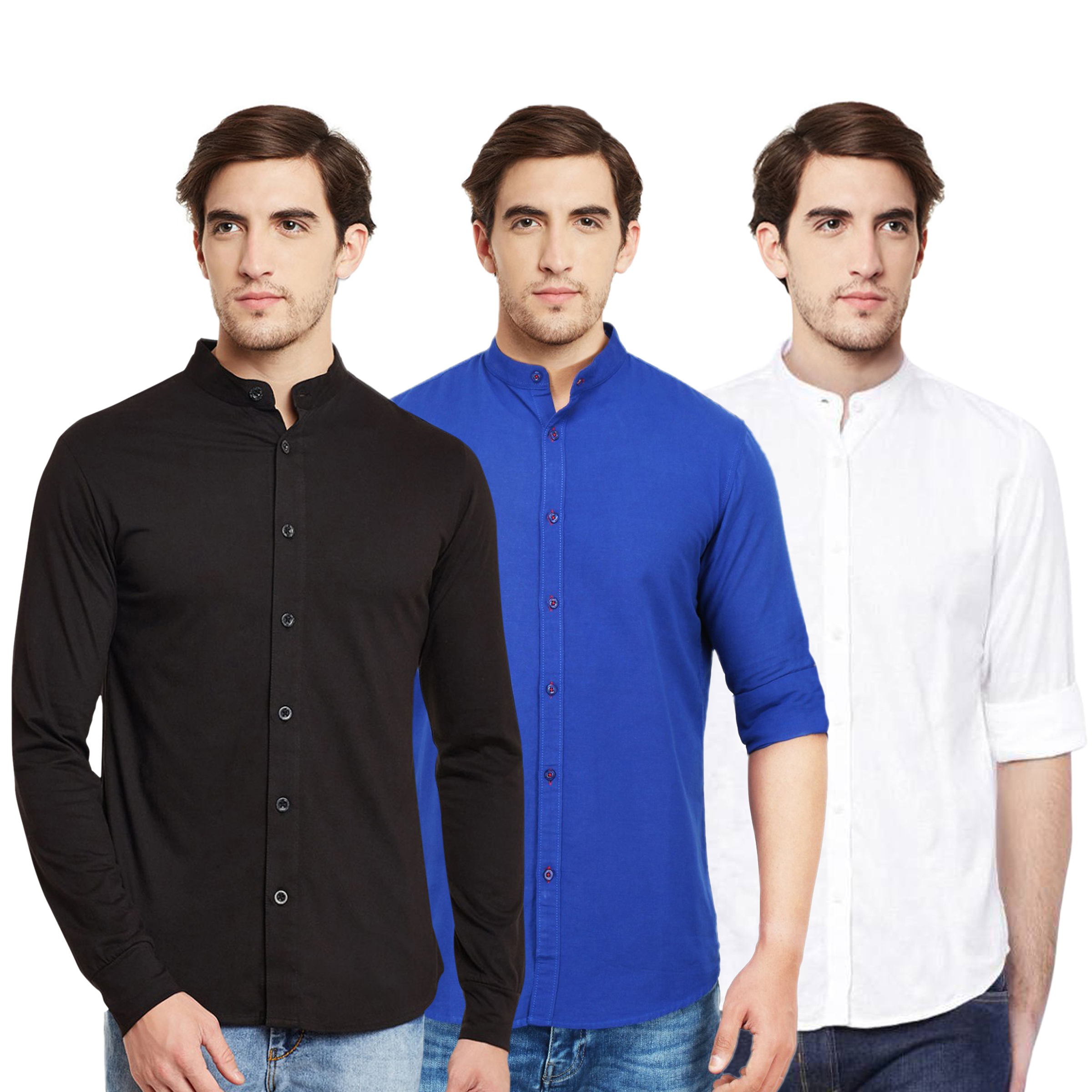 Buy Balino London Chinese Collar Shirt for Men (Pack Of 3) Online ...