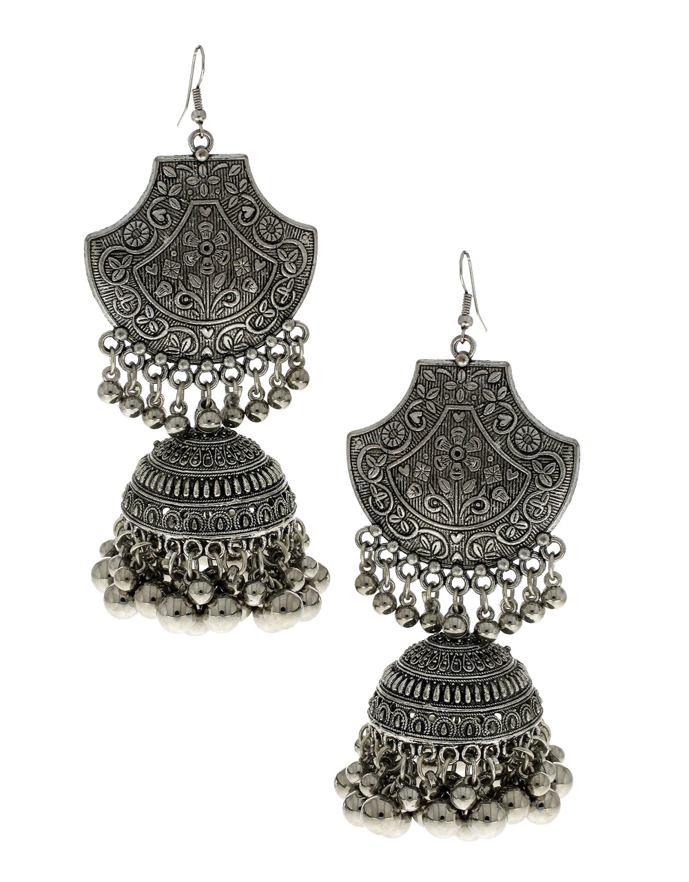 Buy Anuradha Art Stylish Jhumka Pattern Silver Finish Stylish Oxidised ...