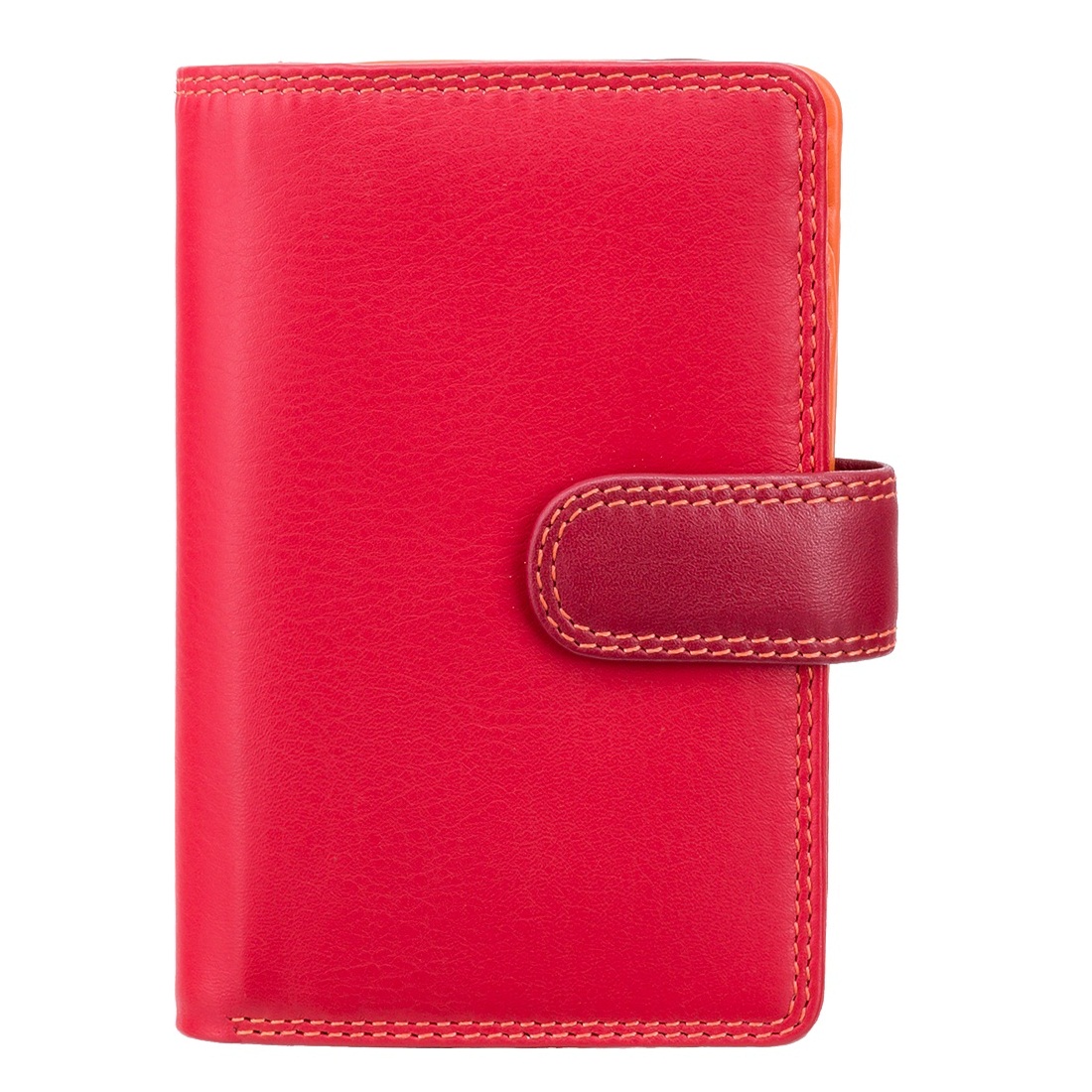 Visconti Clutch Purse Bi-Fold Wallet Red Leather Cards Notes