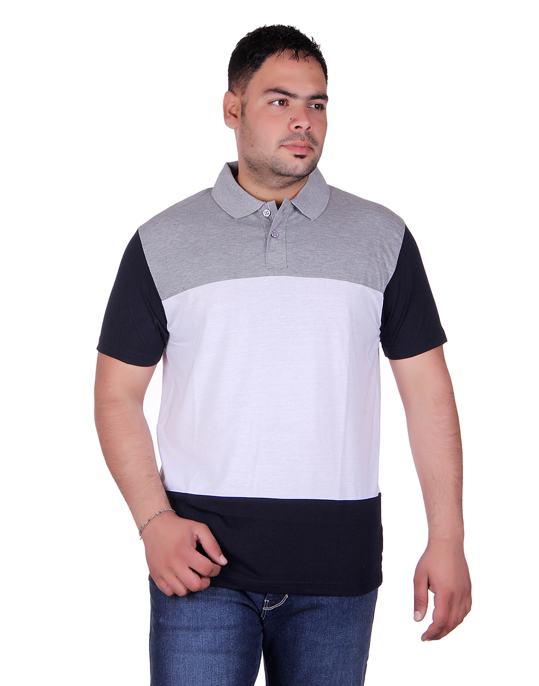 Buy Gents 3box collar gray/white/navy tshirt Online @ â¹799 from ShopClues