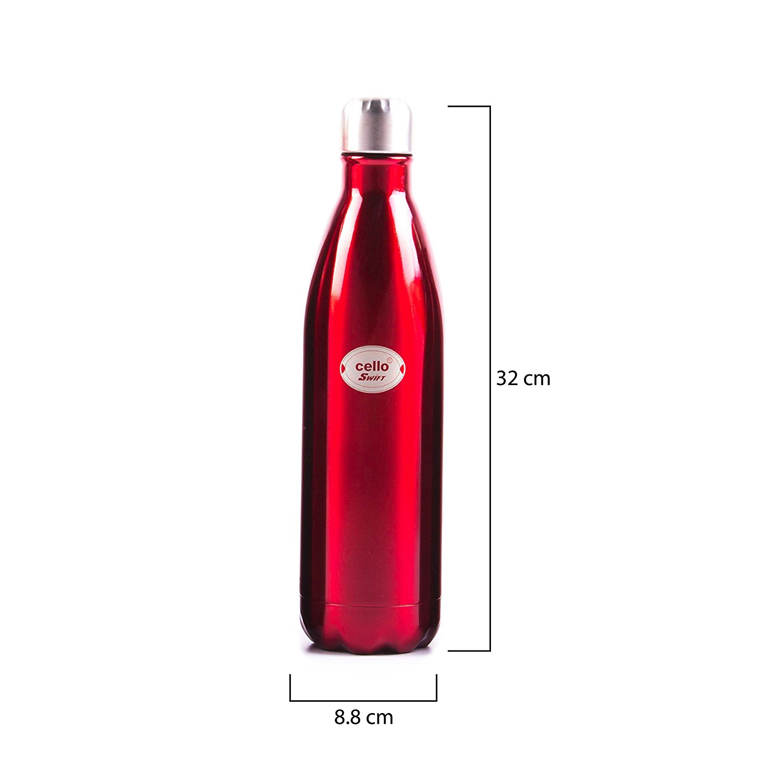 Buy Cello Swift Stainless Steel Flask, 1 Litre, Red Online ₹1036 from