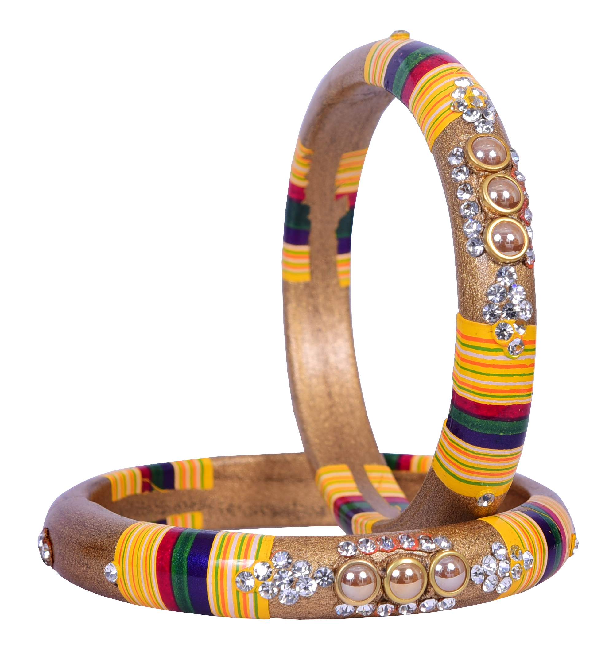 Buy Sukriti Rajasthan Style Traditional Golden Lac Bangles for Women ...