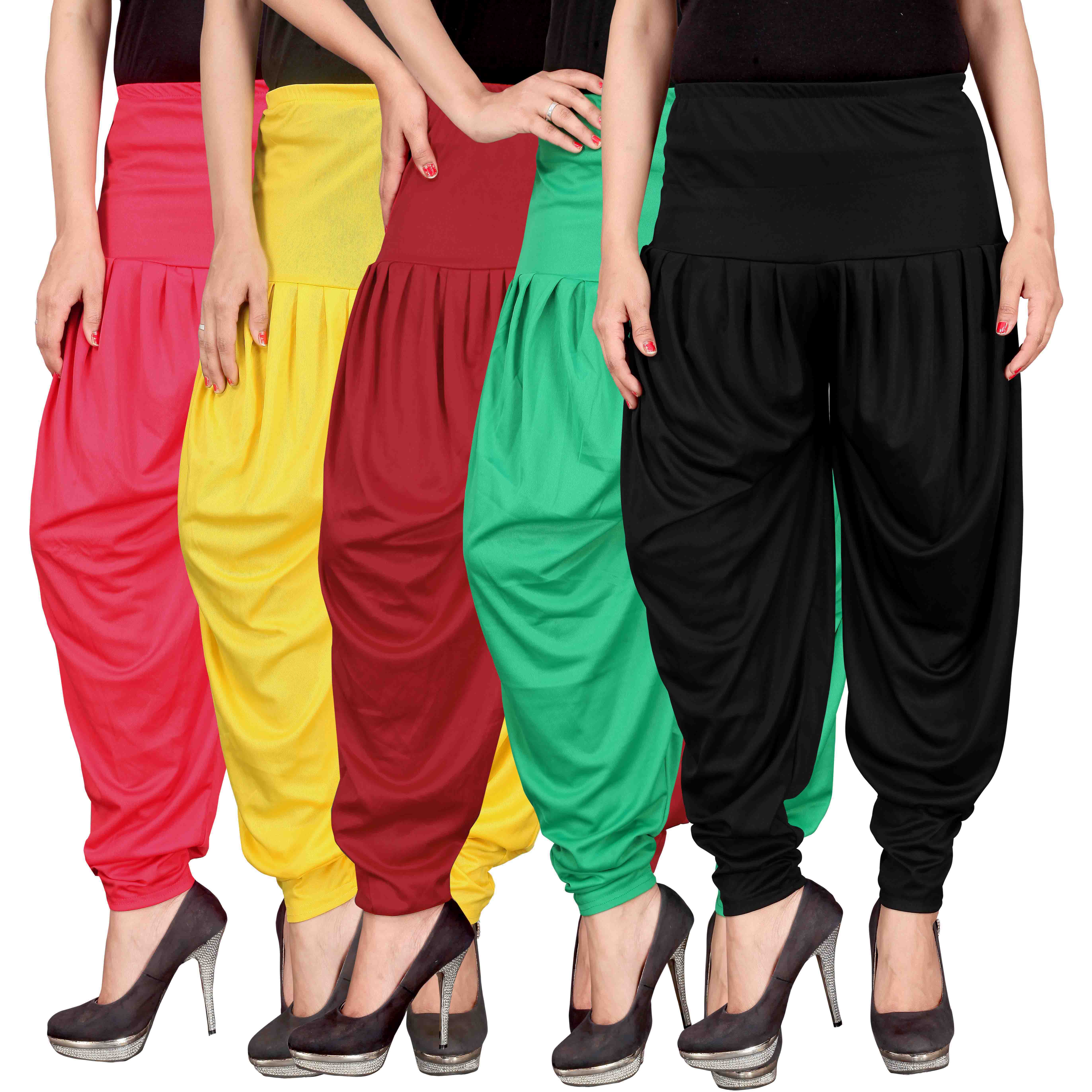 Buy Culture the Dignity Pink,Yellow,Red,Green,Black Lycra Dhoti Pants ...