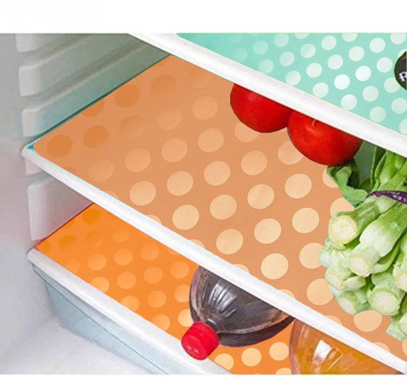 Buy Refrigerator Drawer Mats/Fridge Mats/Multi Purpose Mats Set Of 6 Pcs In Coin Design