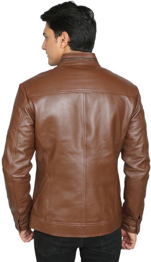 Buy OBANI Men's Leather Jacket TJ17 Online @ ₹7400 from ShopClues