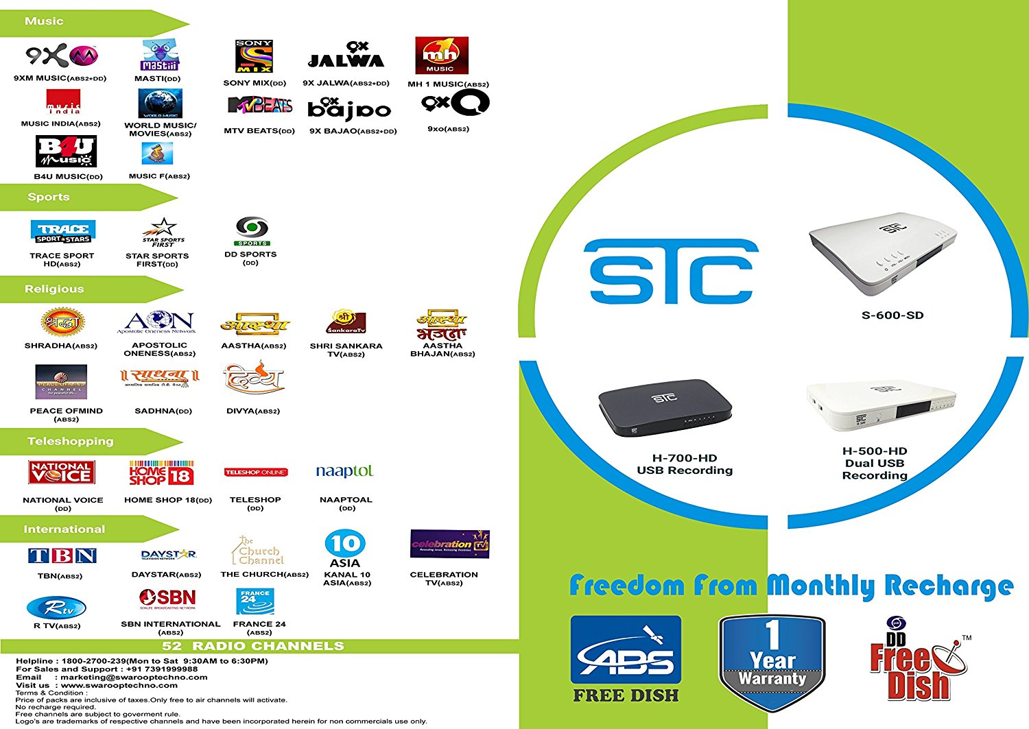 Buy STC S600 free to air digital set top box (No Recharge ) Online