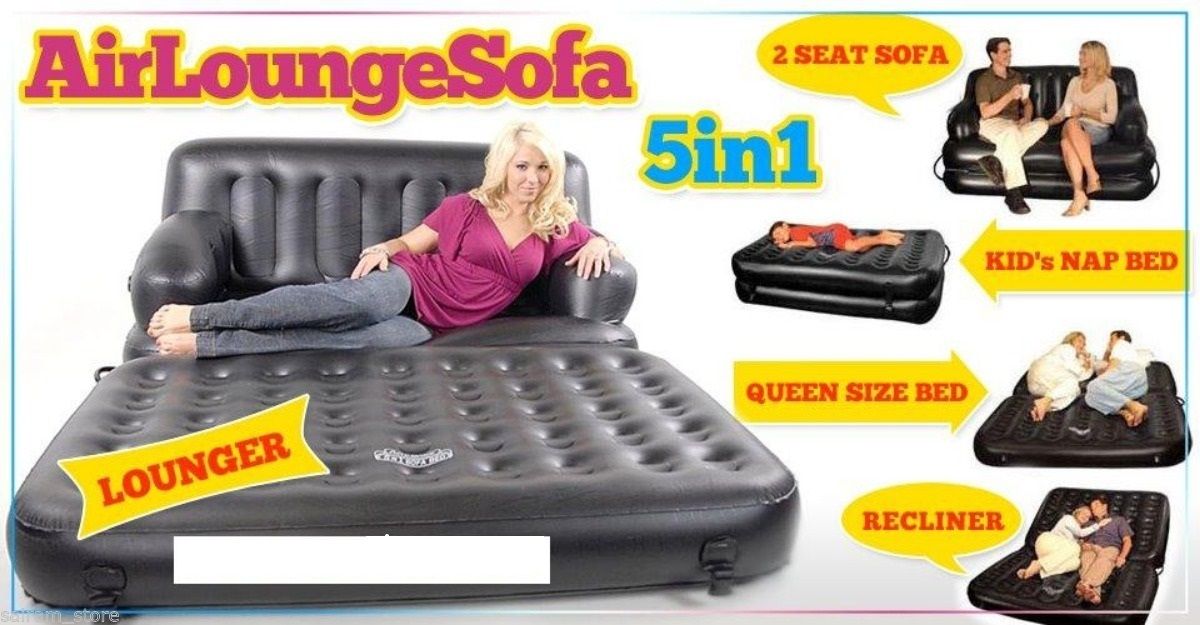 5 in 1 inflatable sofa air bed couch