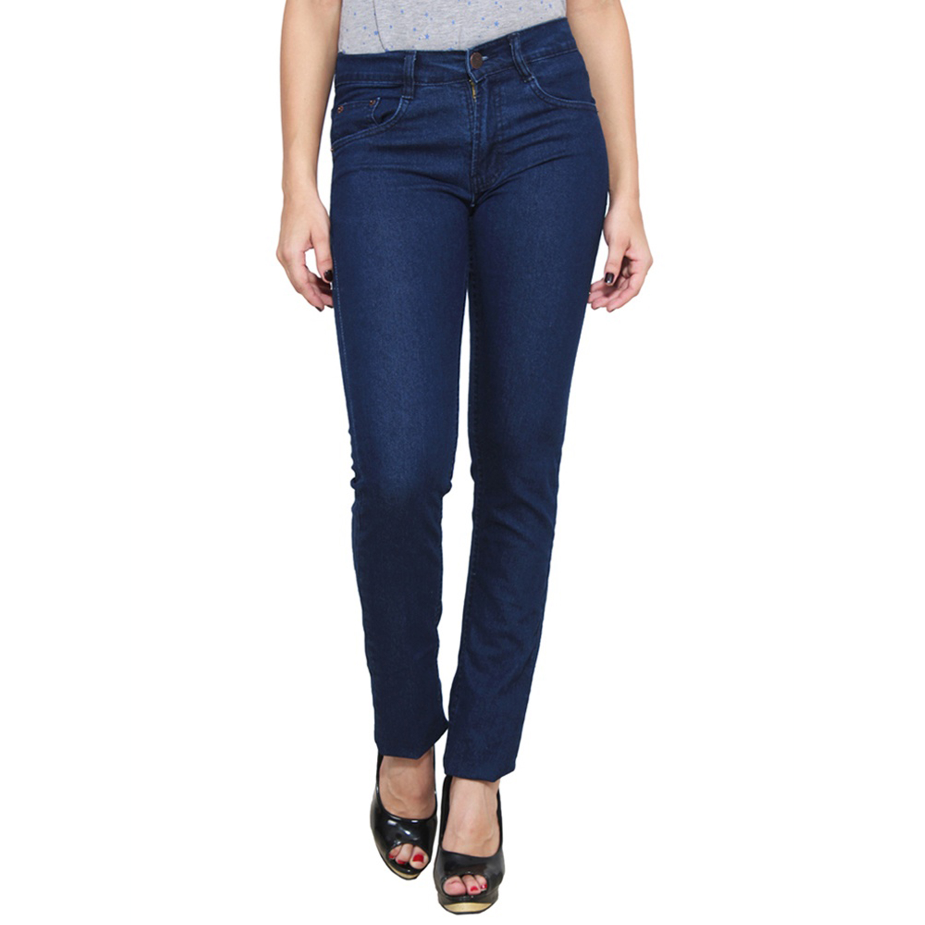 Buy Masterly Weft Trendy Cool Dark Blue Color Jeans For Women Online ...