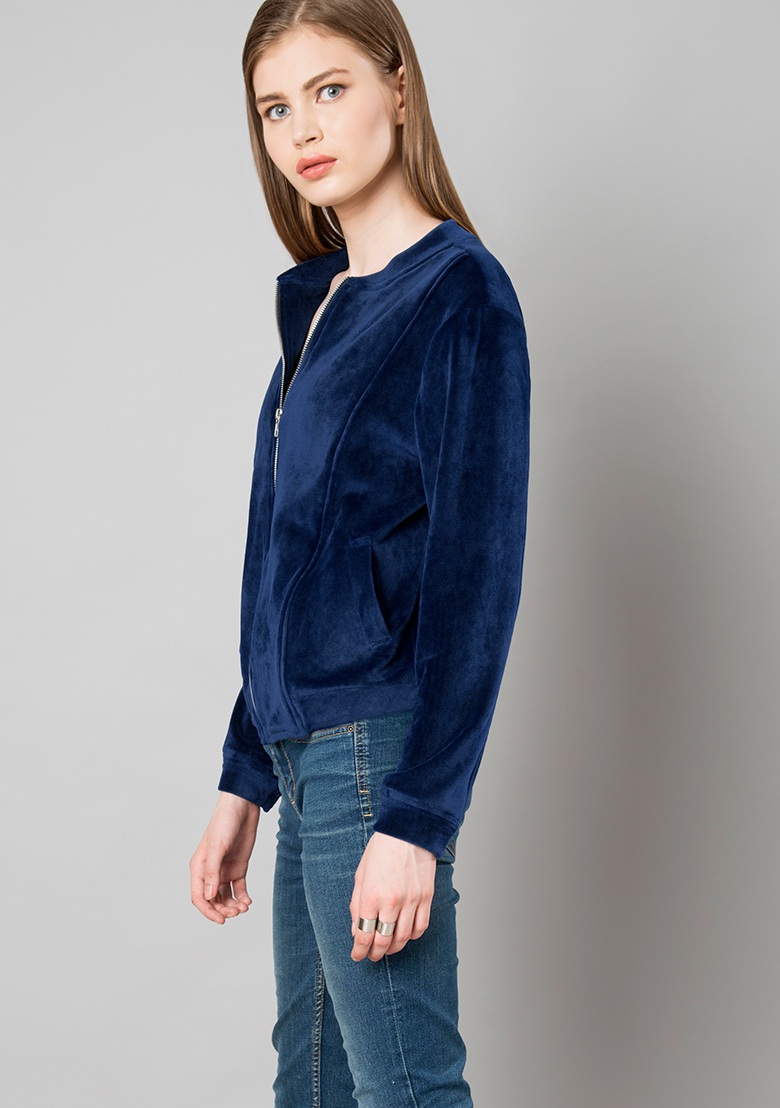 buy-rosella-semi-winter-navy-blue-velvet-jacket-online-1199-from