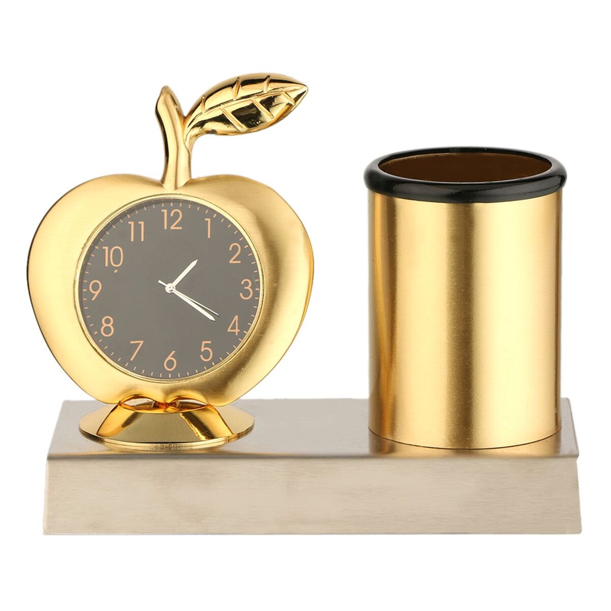 Multi Use Clock Buy APPLE DESIGNED GOLD MULTIUSE CLOCK AND PENSTAND FOR GIFTS, OFFICE ...
