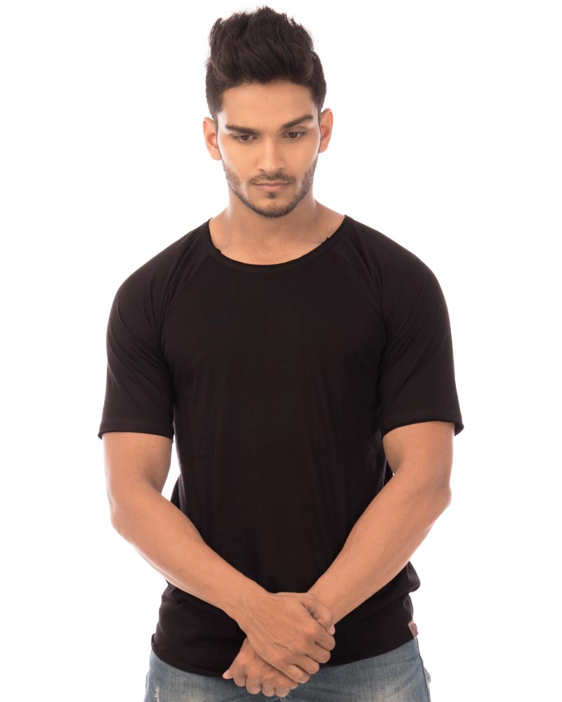 Buy Jet Black Plain Tshirt Half Sleeve T Shirt Online @ ₹350 from ShopClues