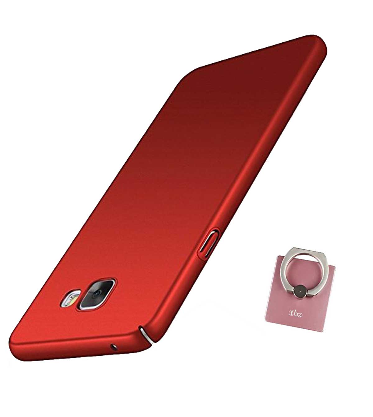 TBZ All Sides Protection Hard Back Case Cover for Samsung Galaxy On Max with Mobile Ring Holder  Red