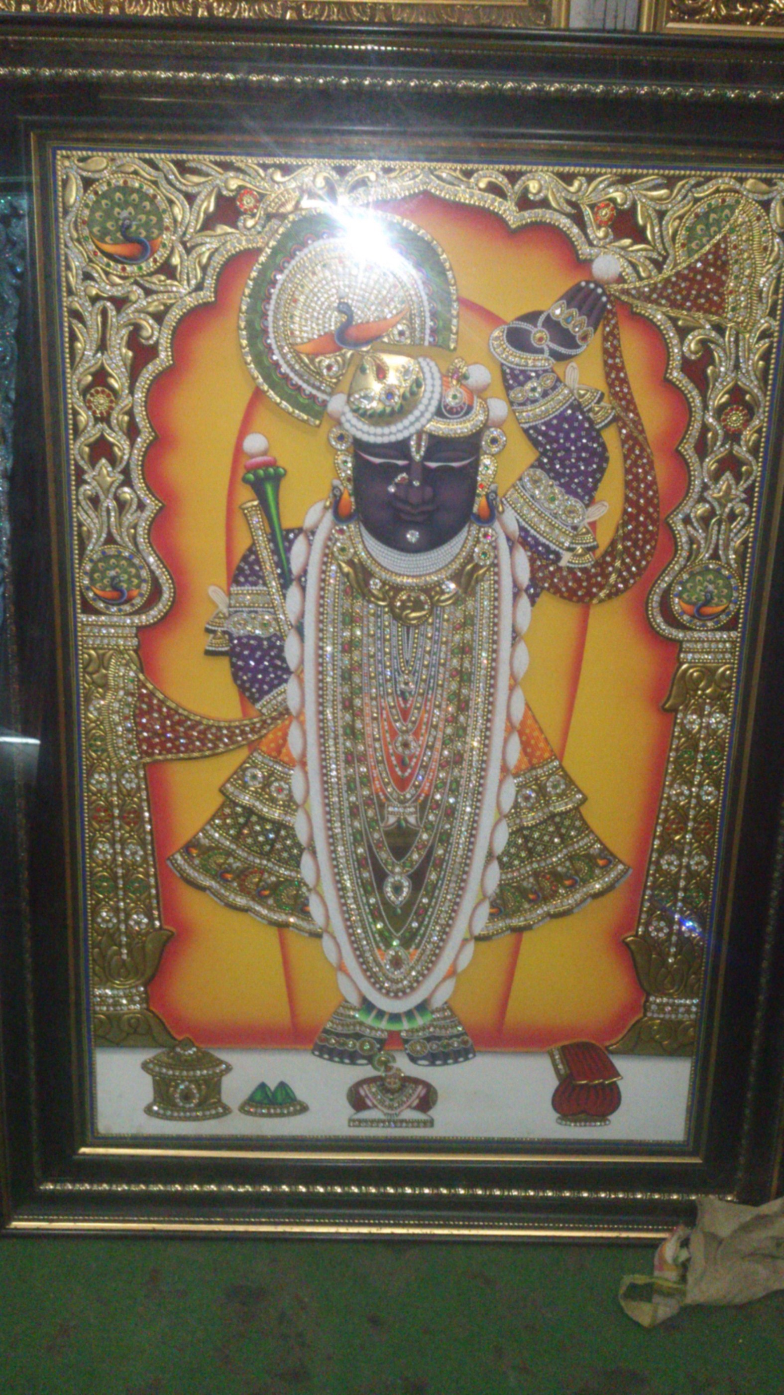Shreenathji Pure Gold & Diamond work painting