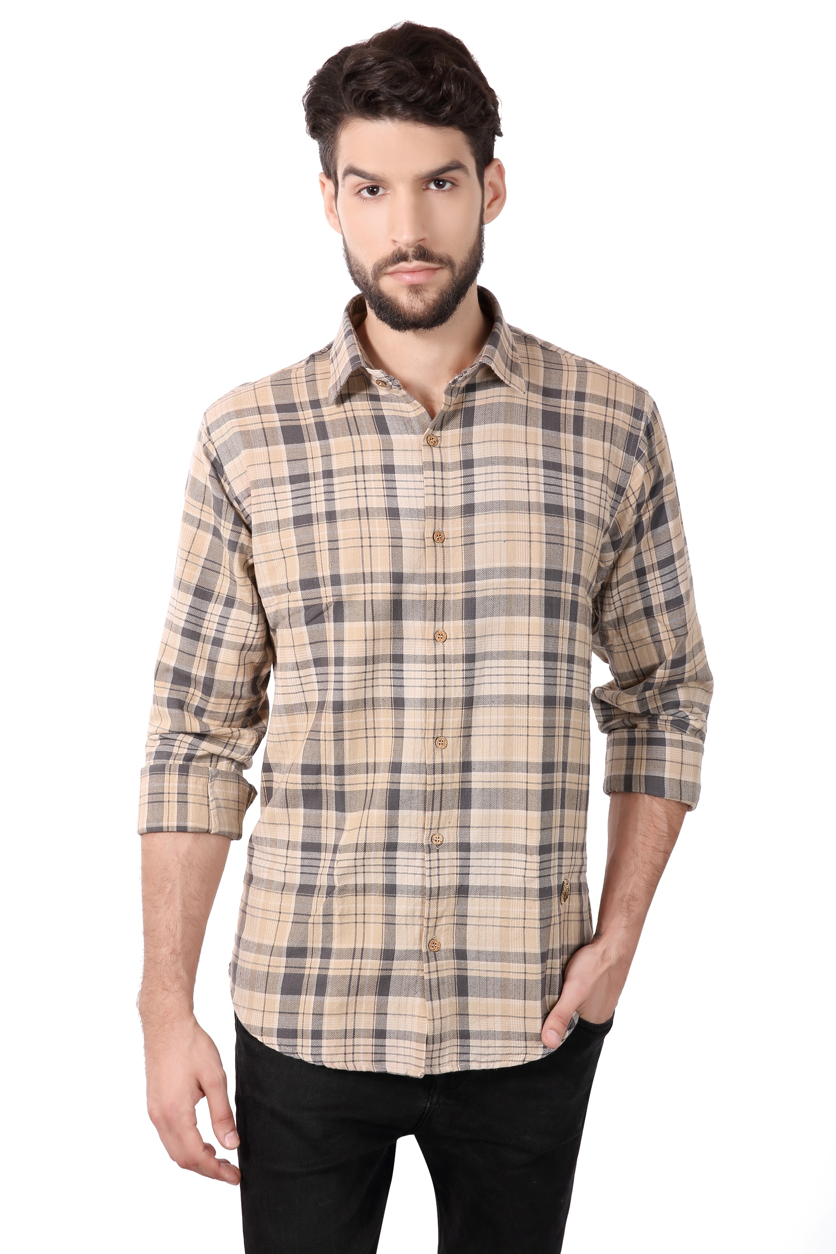 Buy KOBALT Cotton Full Sleeves Checks Pattern Casual Shirt for Men ...