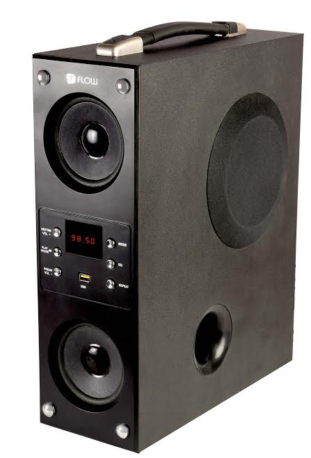 Flow Mini Boom Box Bluetooth 1 Channel Tower Speakers for Music Lovers Fully Loaded Feature 1.2 Feet Height Black