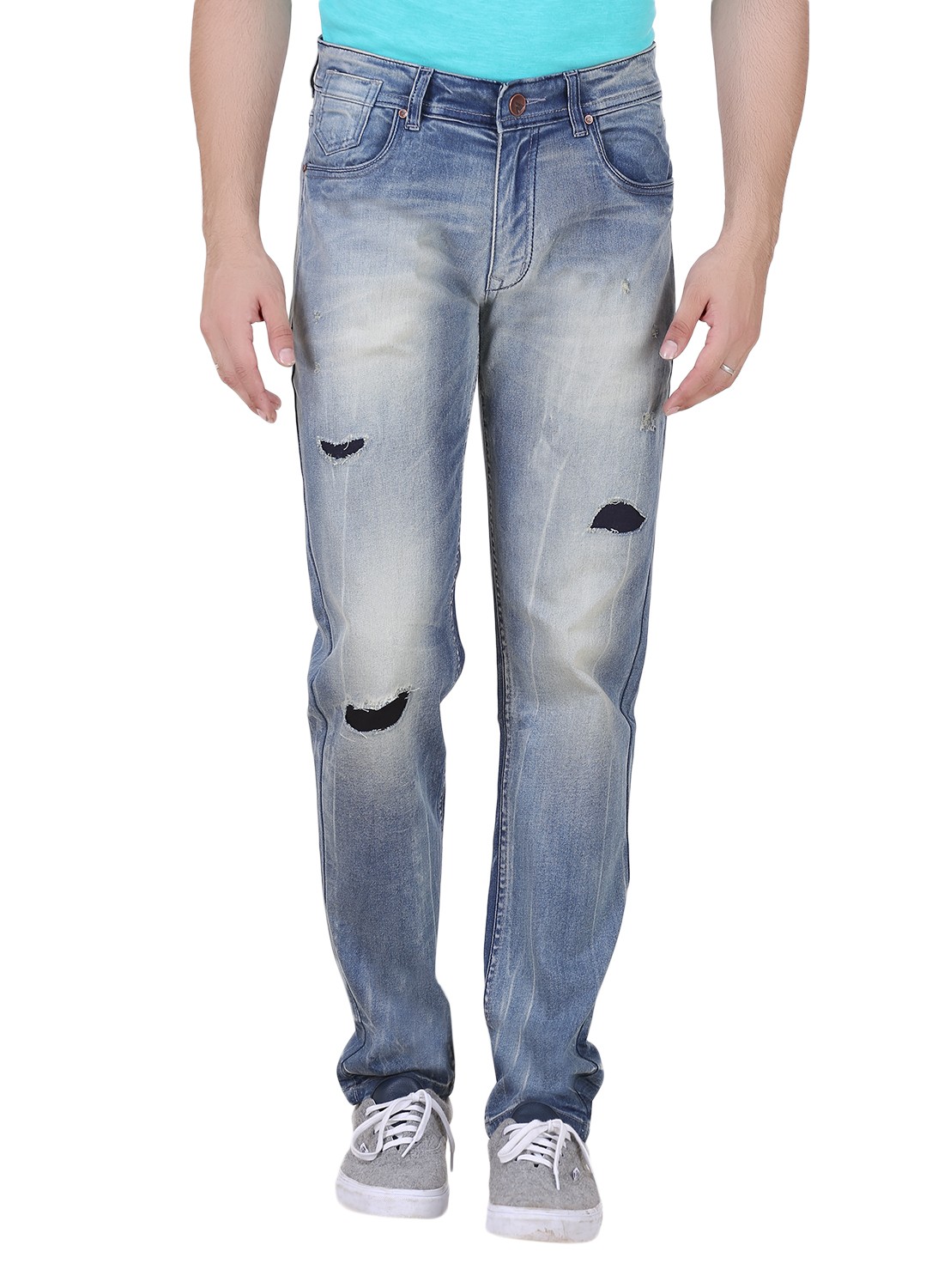 Buy Realm Men Blue Distressed Slim Fit Stretchable Jeans Online @ ₹510 ...