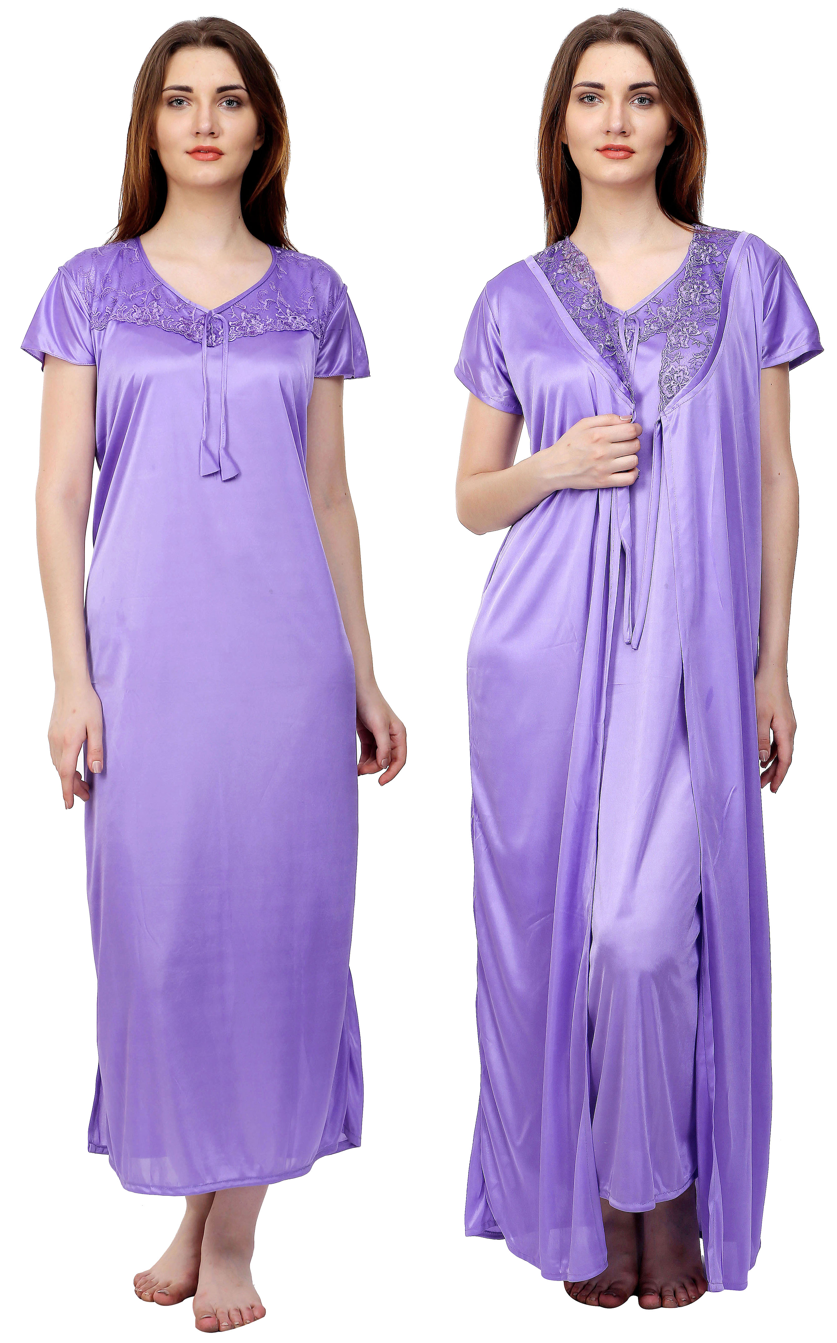 Buy Boosah Womens Moove Color Satin Solid Nighty And Robe Online ₹649 From Shopclues 