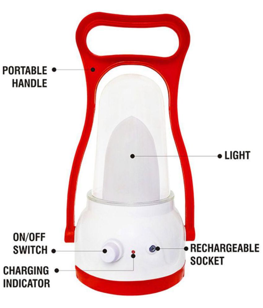Buy Gs Emergency Rechargeable Moon Light White Light Red Body Online ...