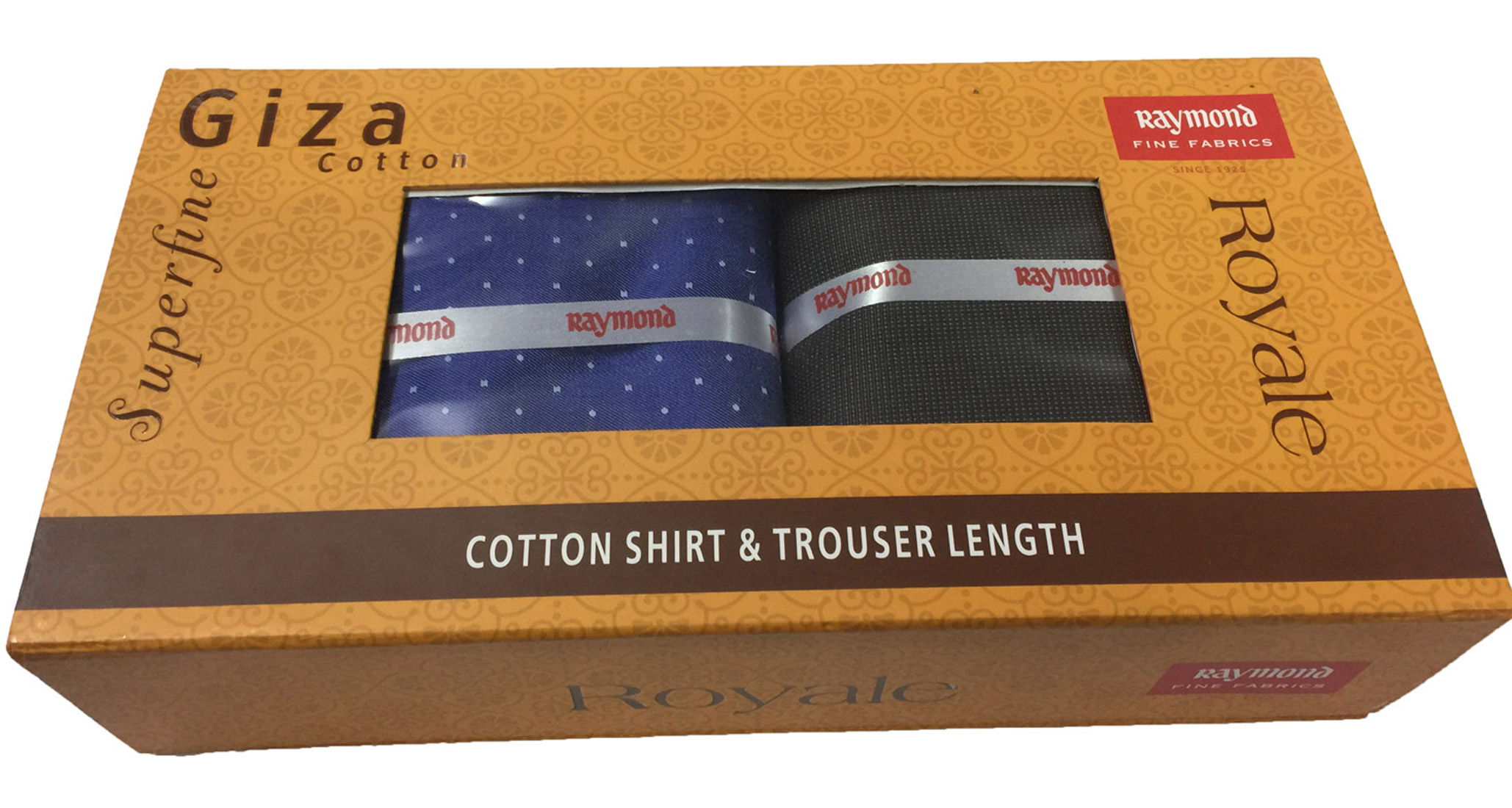 Buy Raymond Giza Cotton Unstitched Fabric for Shirt & Trouser in Royale