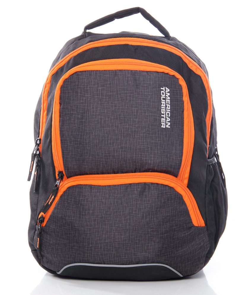 American Tourister Grey & Black Backpacks