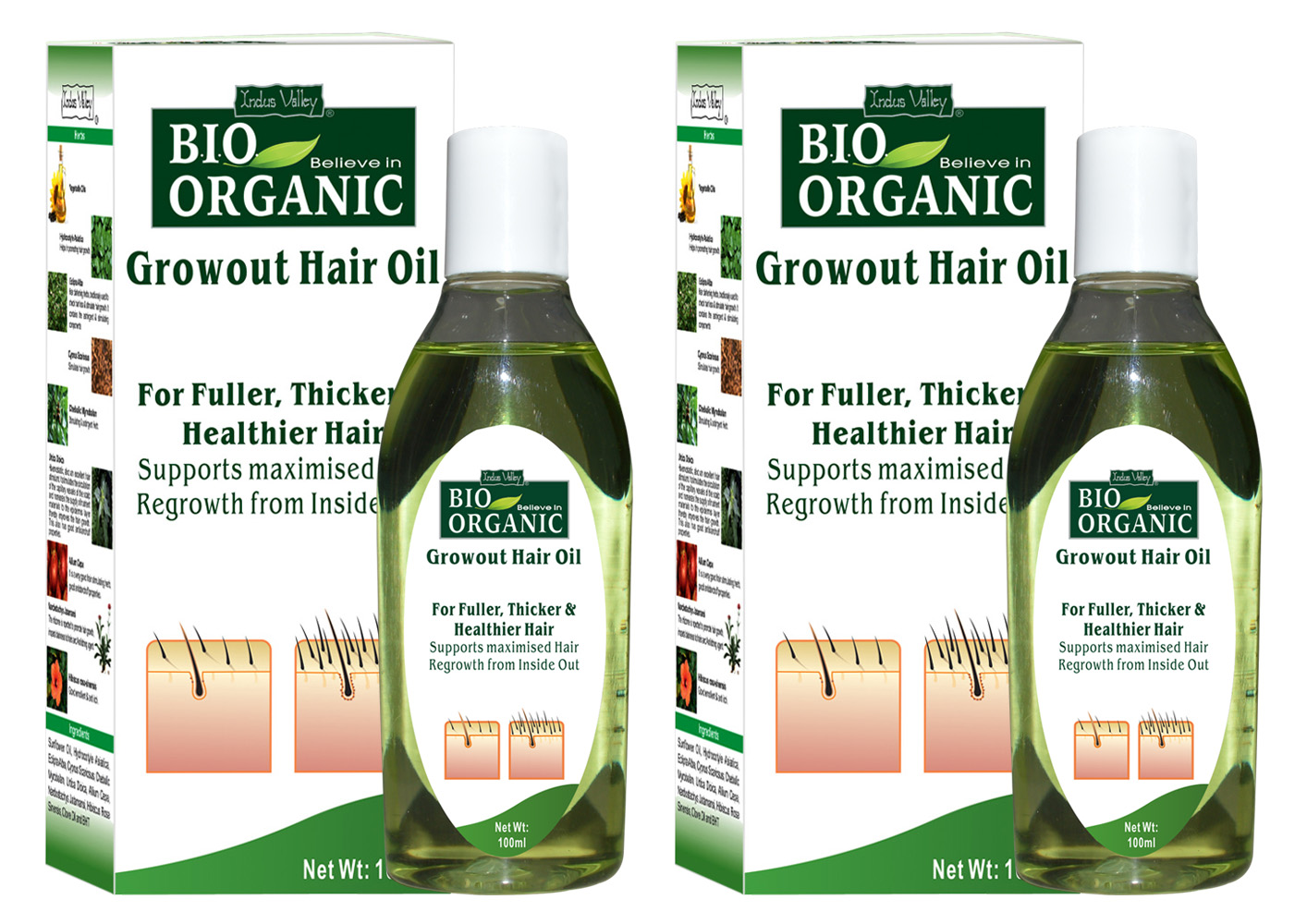 Buy Indus Valley BIO Organic Growout Hair Oil (Pack of 2) Online - Get ...