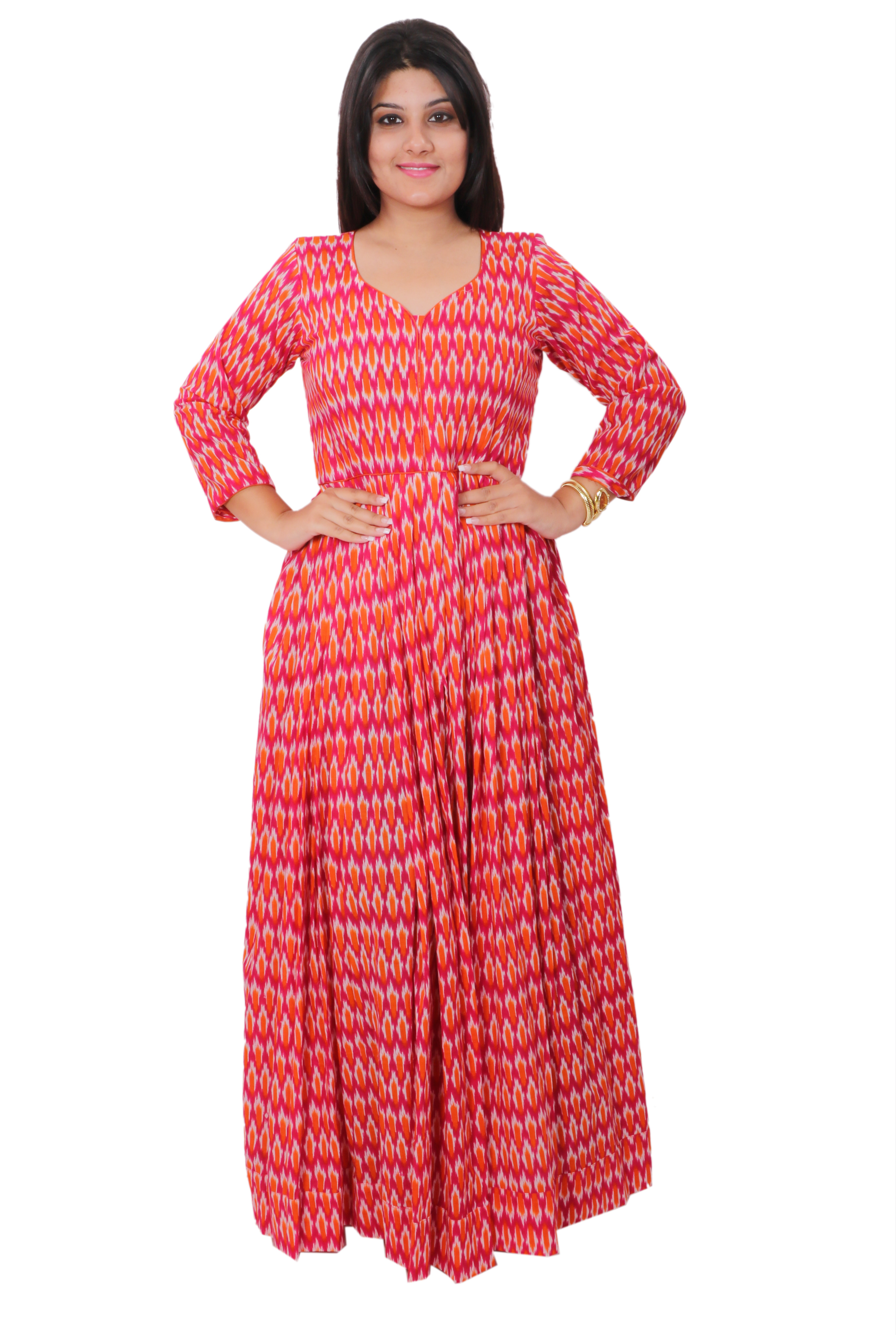Buy ROS Cotton Long kalamkari print Gown Online @ ₹1899 from ShopClues