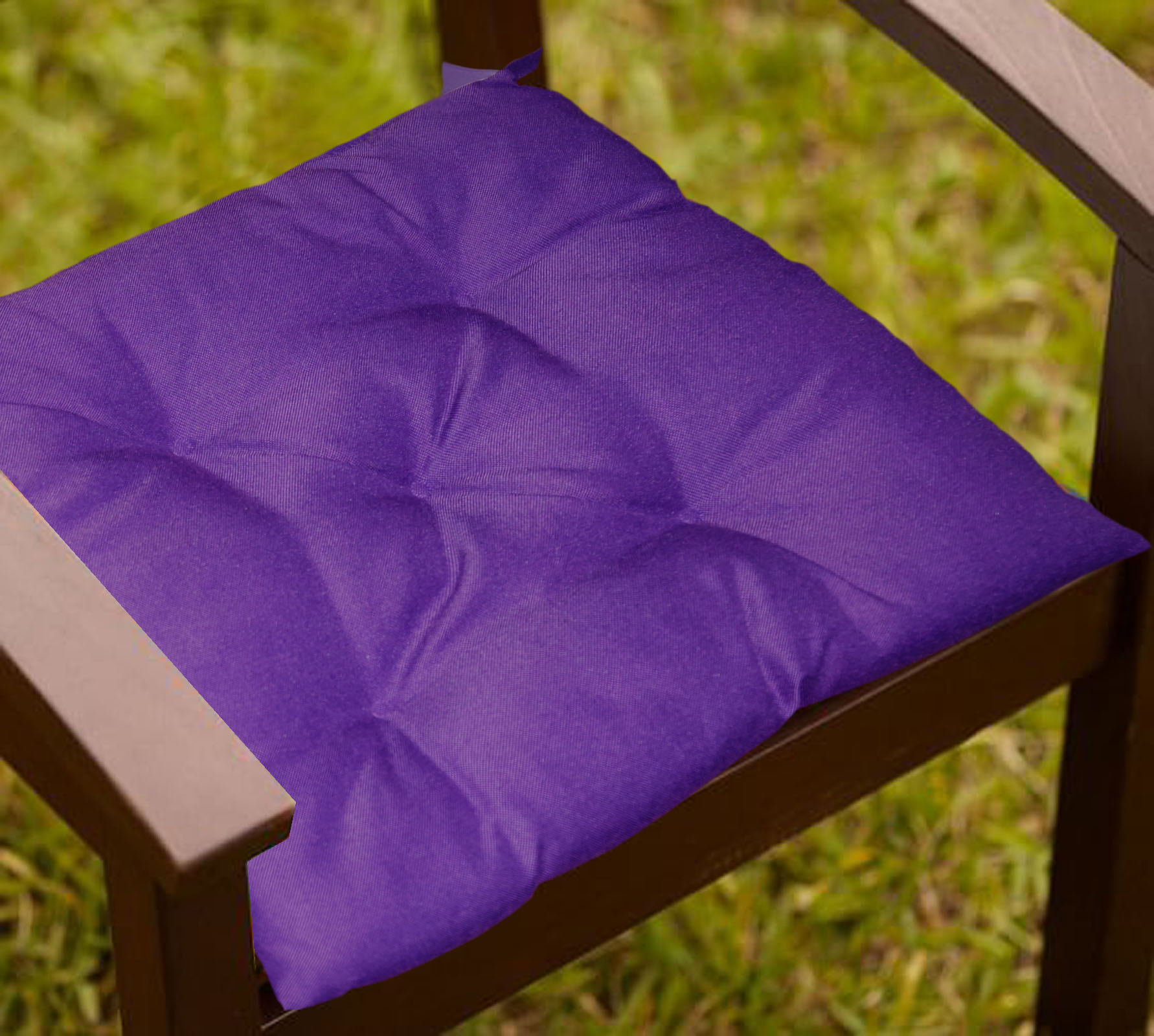 Buy Lushomes Purple Water resistant chair cushion with 5 knots and ...