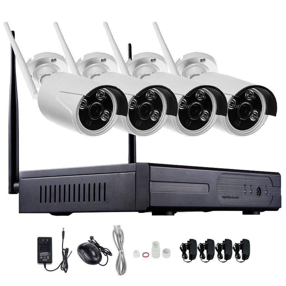 Buy Wireless NVR WiFi IP CAMERA CCTV DVR KIT 4CH 720P HD P2P Home ...