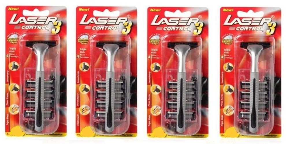 Buy Laser Control 3 Razor Set 4 Razor 20 Cartridges Online @ ₹300 from ...