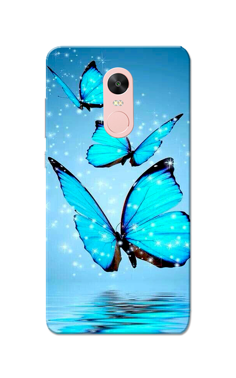 Buy Redmi Note 4, Redmi Note 4X Case, Butterflies Blue Slim Fit Hard ...