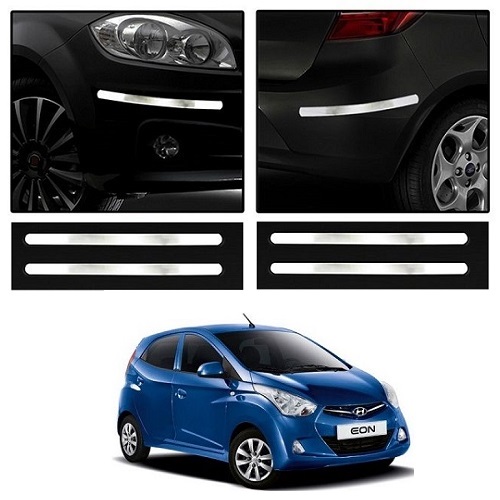 Buy Trigcars Hyundai Eon Car Chrome Bumper Scratch Potection Guard