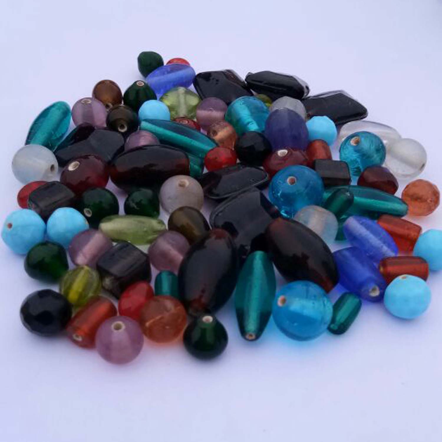 Buy Multicolor and Mix Shaped Plain Glass Beads for making Jewelry and