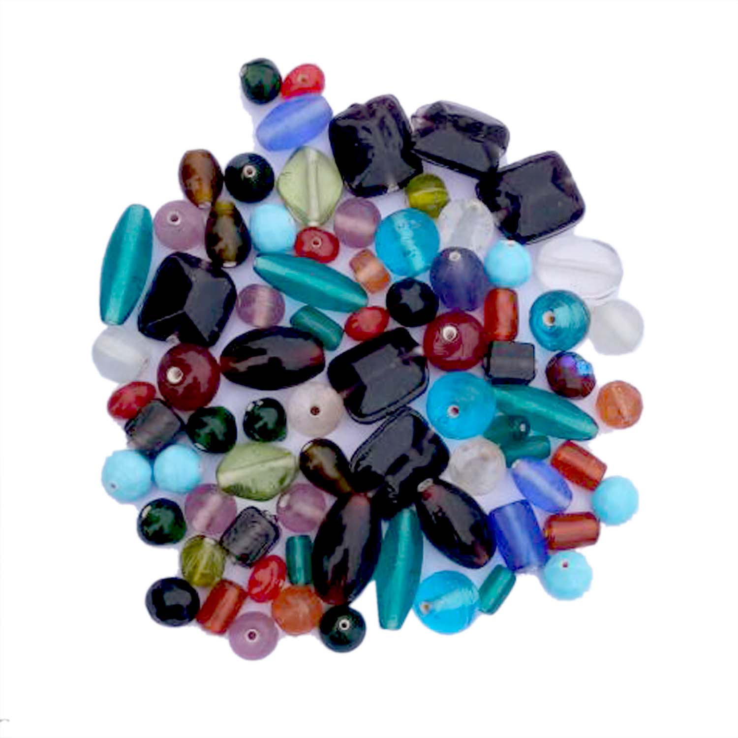 Buy Multicolor and Mix Shaped Plain Glass Beads for making Jewelry and