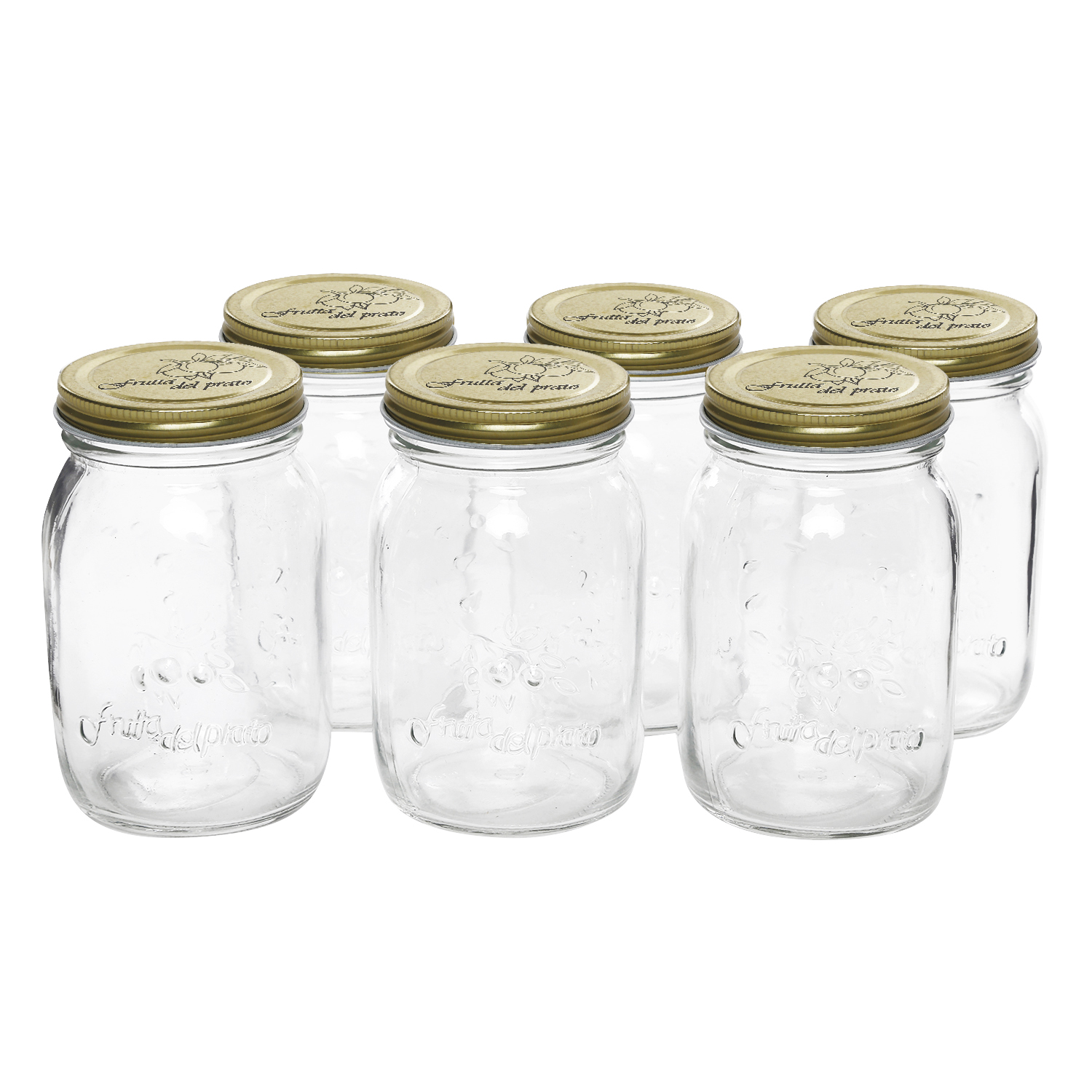 Buy Preserve Glass Mason Jar for Canning / Storing with Airtight Gold