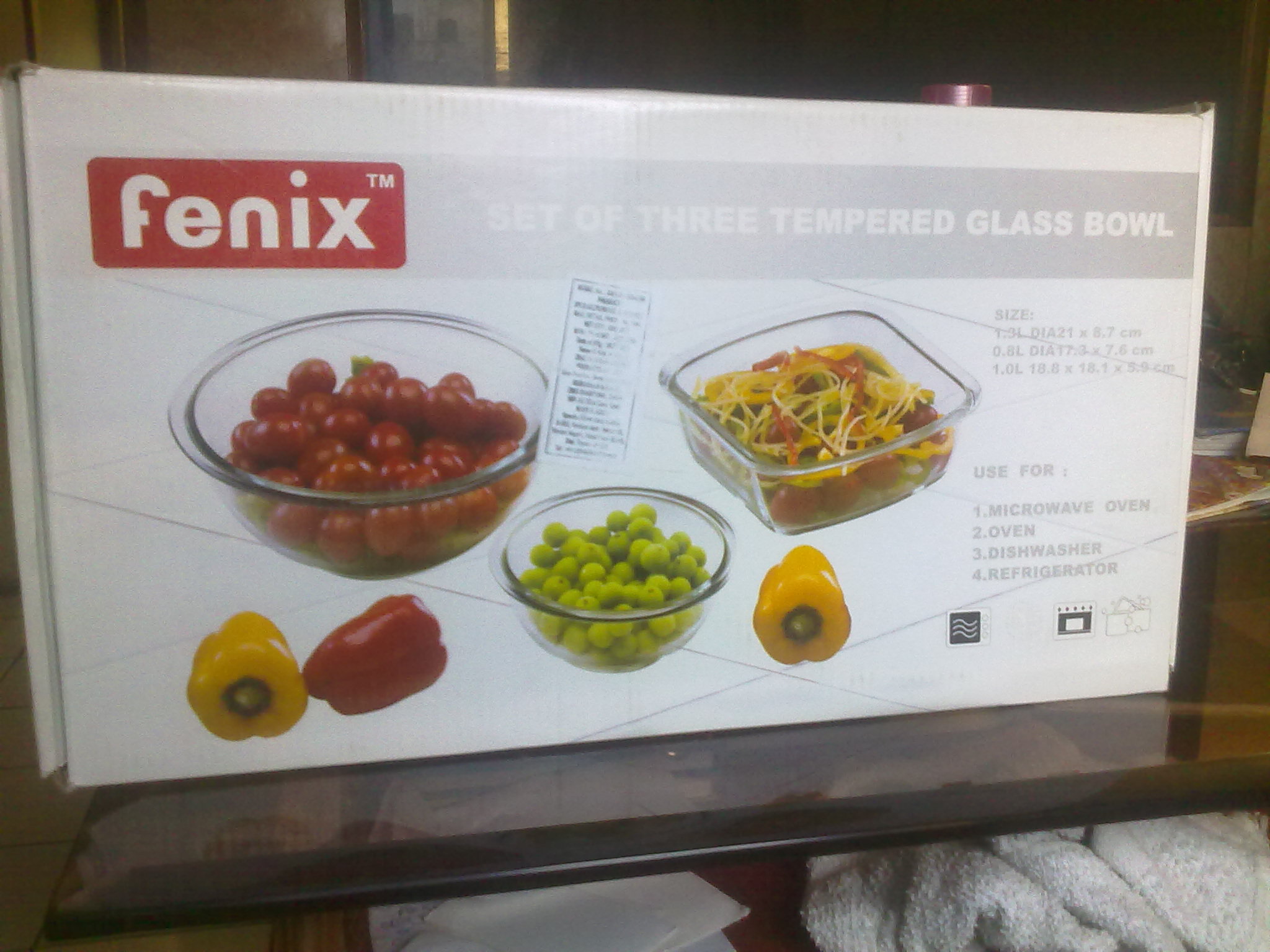 3 Pcs Microwaves & Oven USE Glass Bowl Set