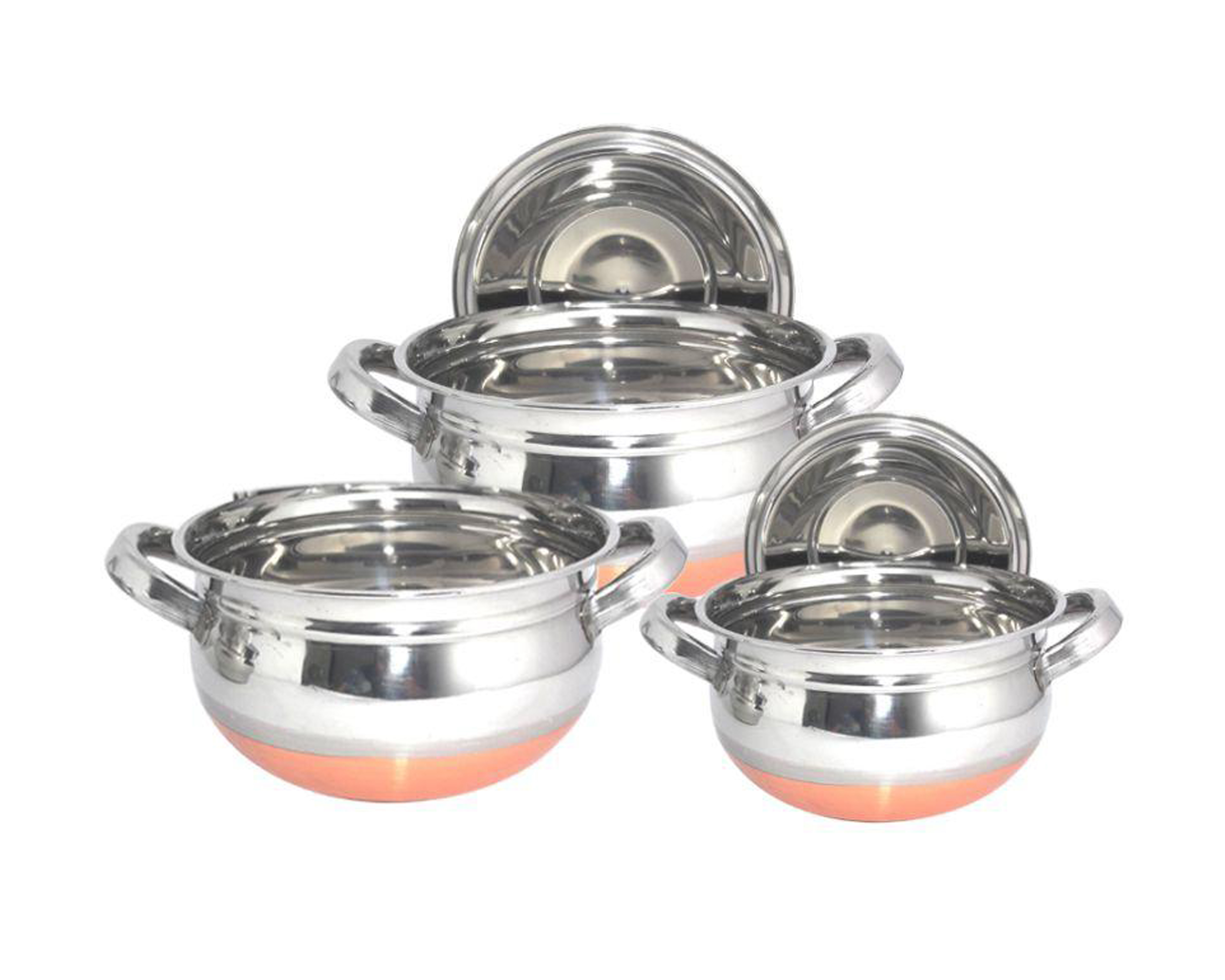 Buy Donga Set With Lid Steel Coper 3 Pcs Online ₹899 from ShopClues