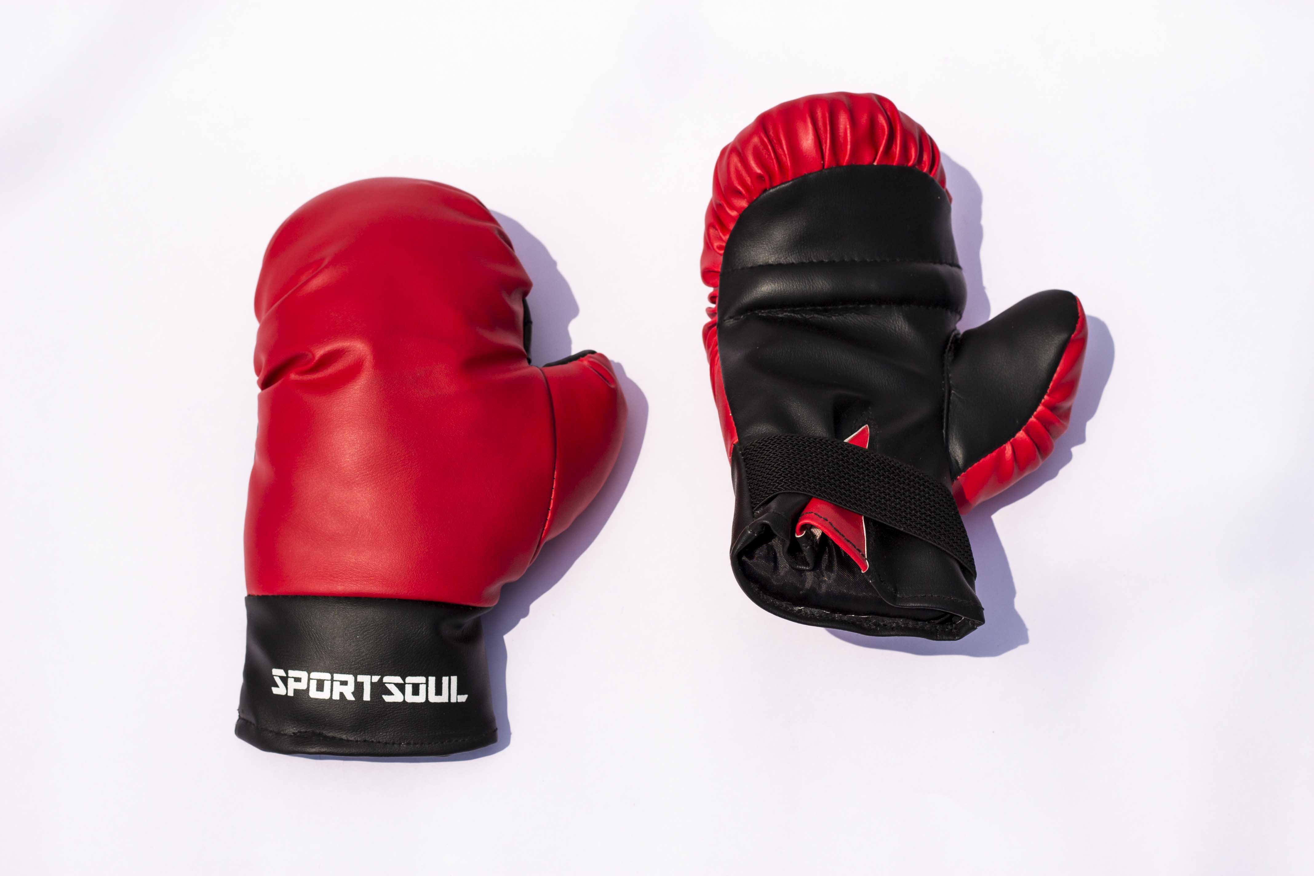SportSoul Kids Boxing Set (Punching Bag, Gloves & Headgear), Red & Black
