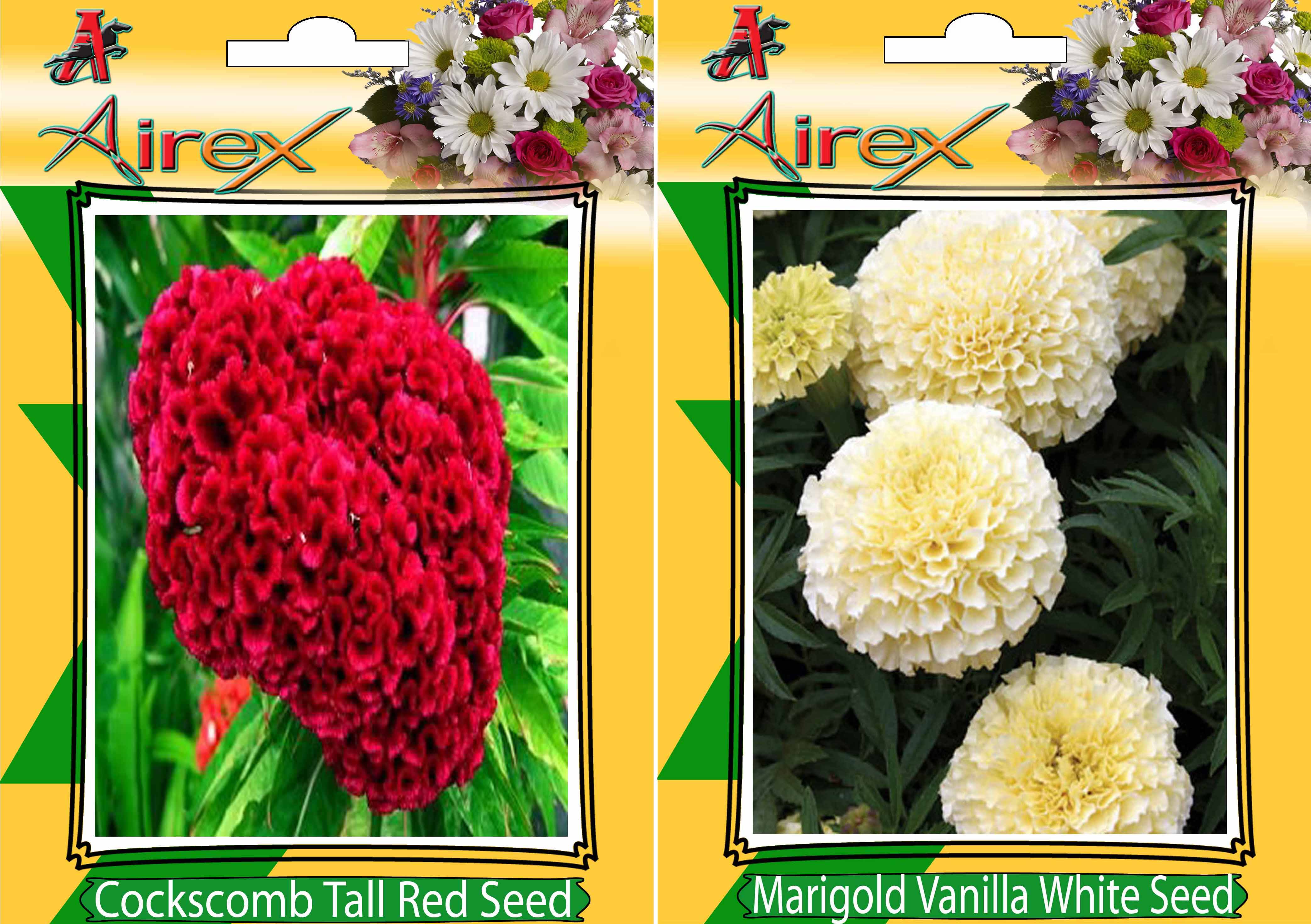 Buy Flower Seeds By Airex Tall Red and Marigold Vanilla White