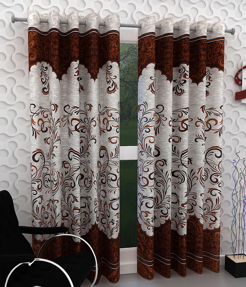Buy Curtains For Door 7 Feet Length Set of 2 Pieces by RS Quality