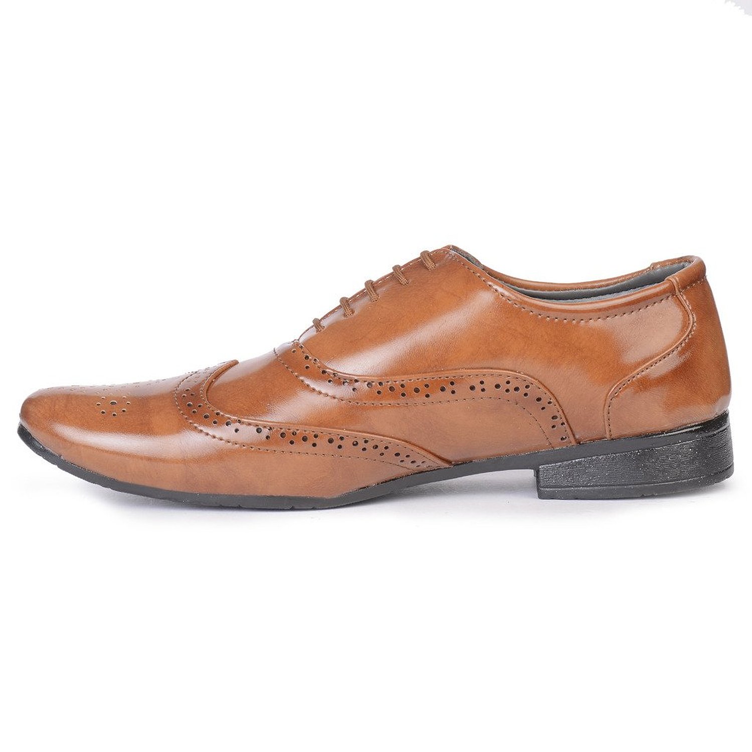 Buy 00RA Men's Tan Colour Brogue Office Wear Formal Shoes For Men Beige — free download