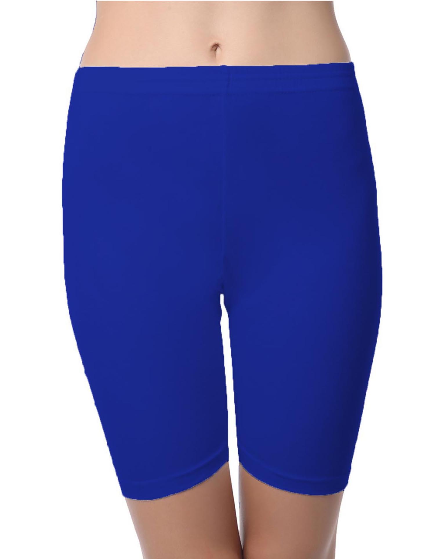 Buy SBF Solid Plain Hosiery Shorts Tight Knee Length Spandex Stretch ...