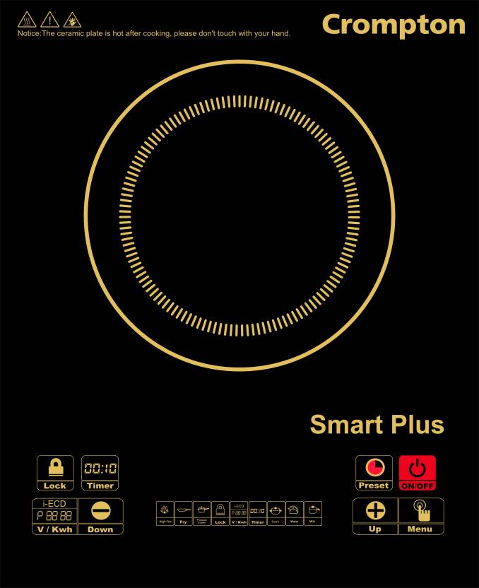 Buy Crompton ACGIC Smart Plus 2000Watt Portable Induction Cooktop