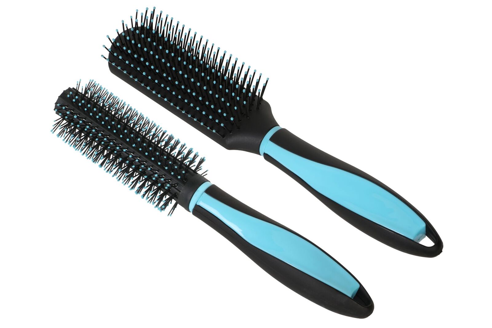 Buy Hair Brush Blue Combo Set of Flat and Round brushes for daily use ...