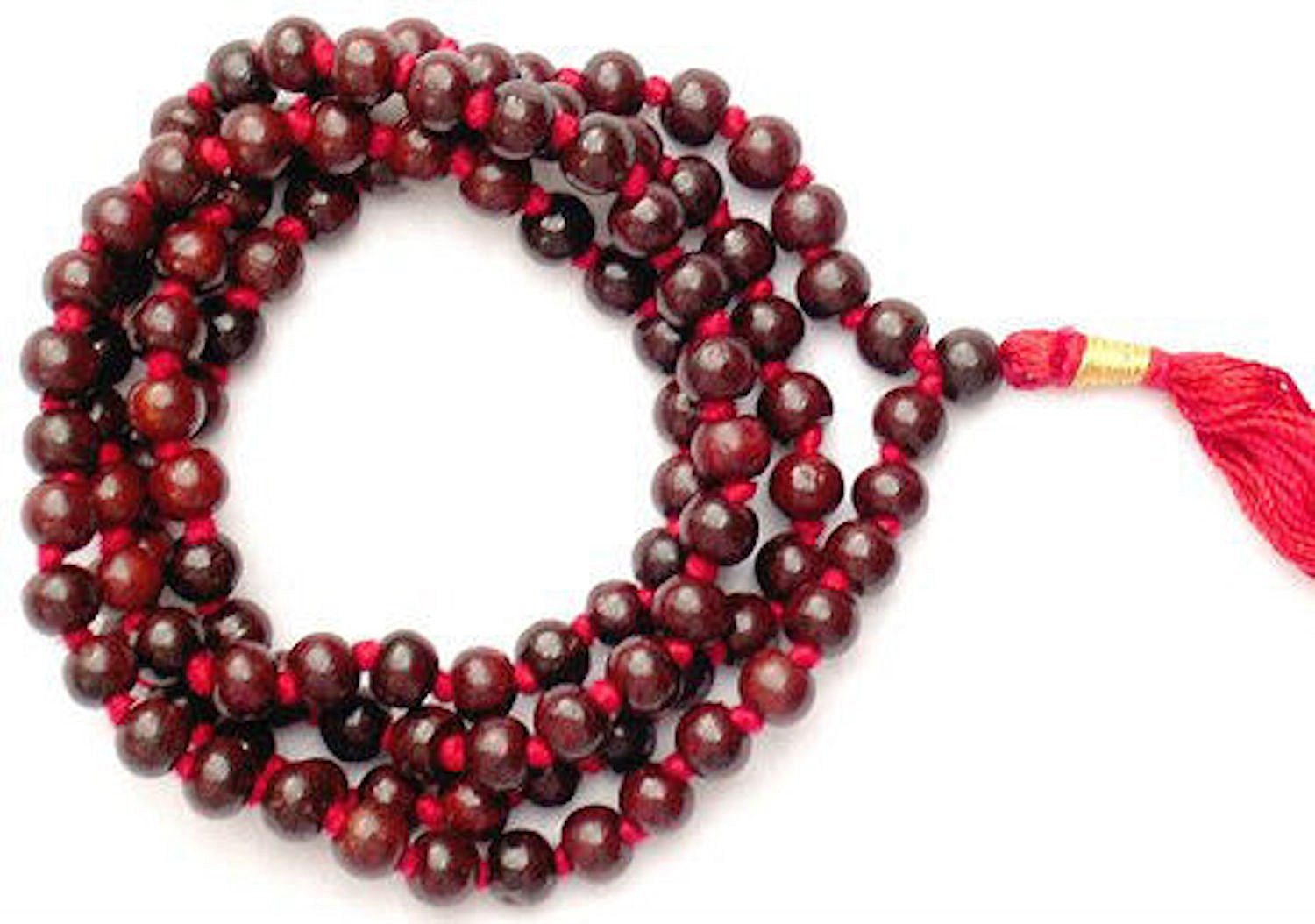 Buy Rare Red Sandalwood Mala 108+1 Bead Hindu Japa Meditation Rosary ...