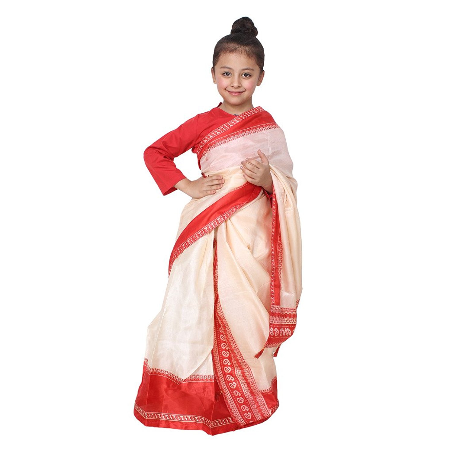 Buy Shri Nikunj Raangoli Bihu Saree fancy dress/costume for kids Online ...