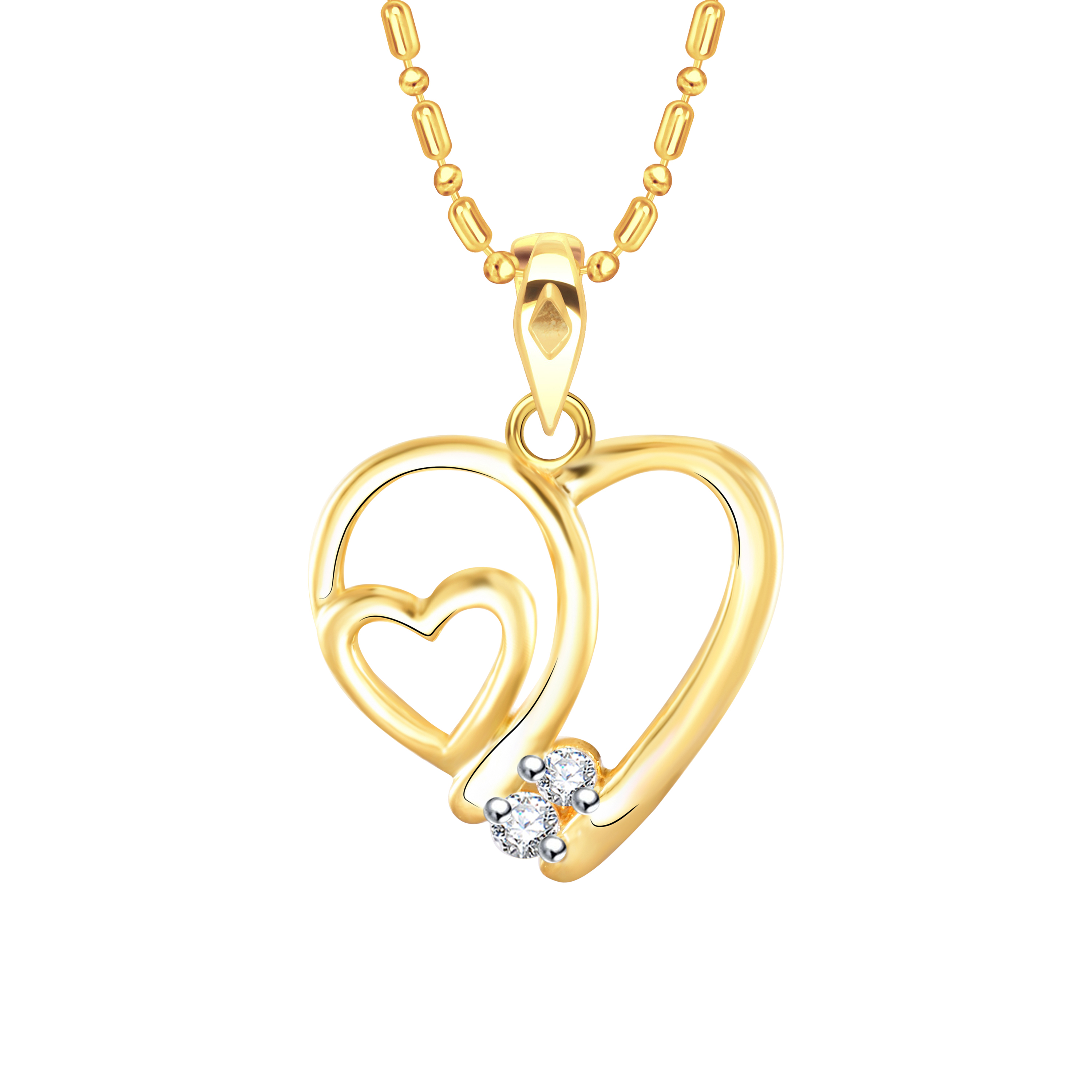 Buy Vidhi Jewels Gold Plated Couple Heart Diamond Studded Alloy Brass 